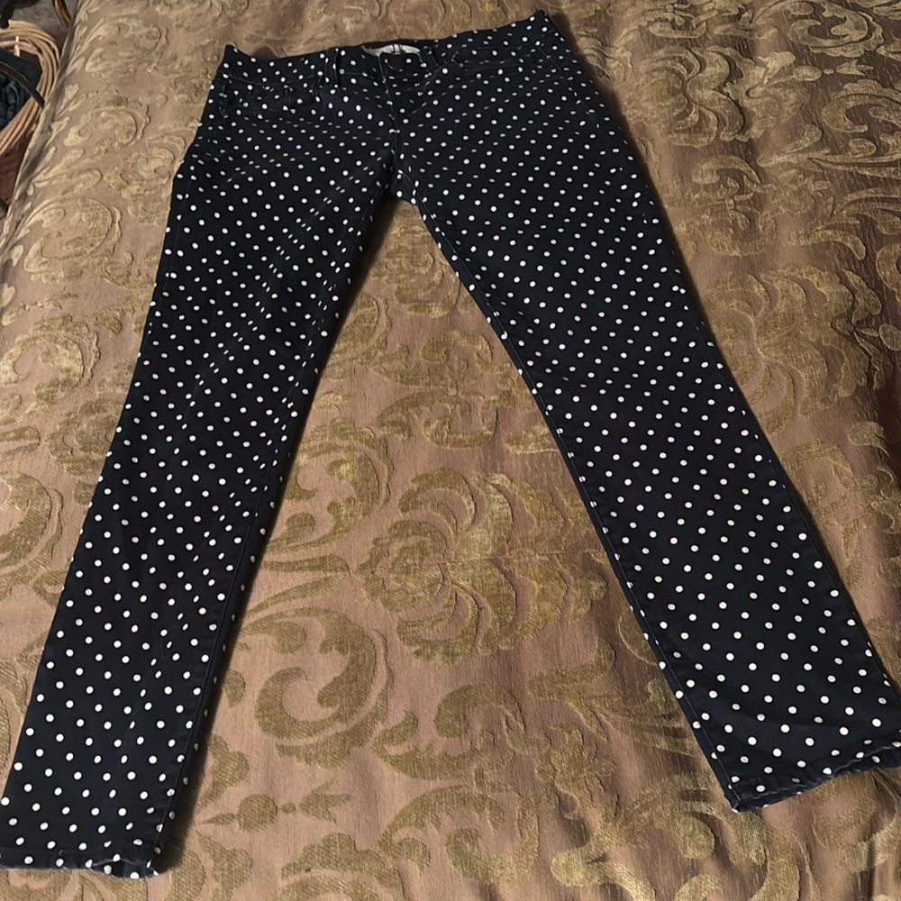 J. Crew Polka Dot Toothpick pant size 27
